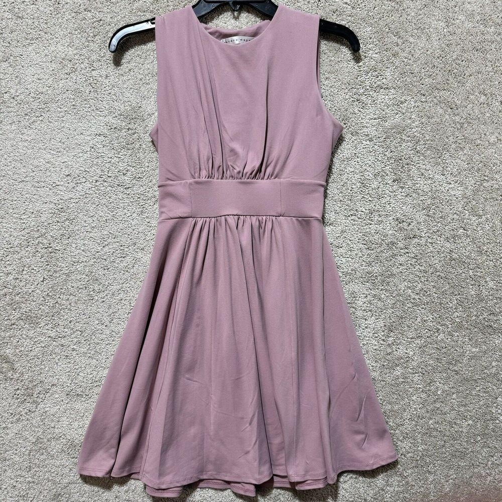 Susana Monaco Fit Flare Pink Dress Women's S Pleated A Line Sleeveless Stretch